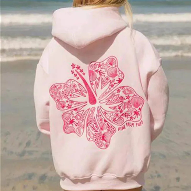 Pink Palm Puff California Street Hoodie