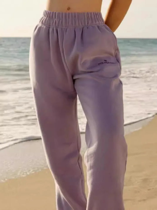Pink Palm Puff Women's Casual Sweatpants