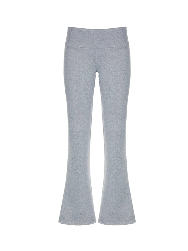 Sweetown Gray Slim Low Waist Casual Sweatpants for Women