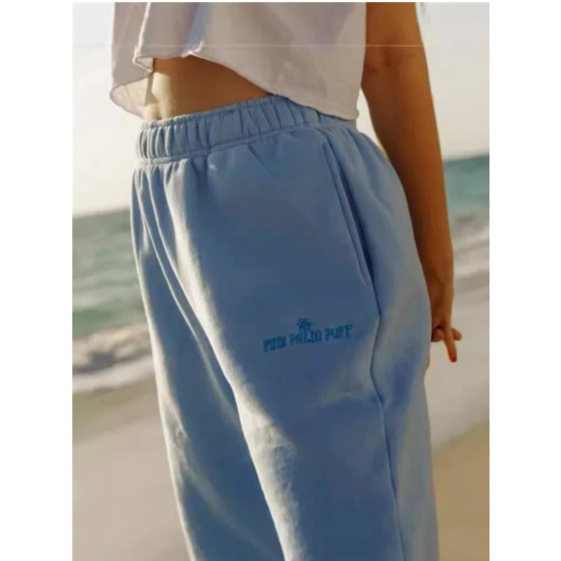 Pink Palm Puff Women's Casual Sweatpants