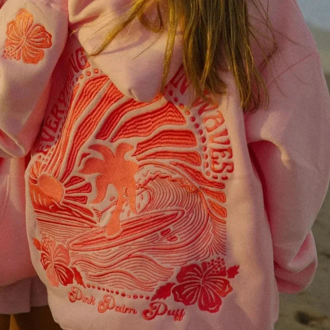 Pink Palm Puff California Street Hoodie