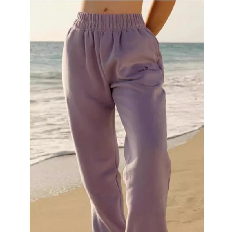 Pink Palm Puff Women's Casual Sweatpants