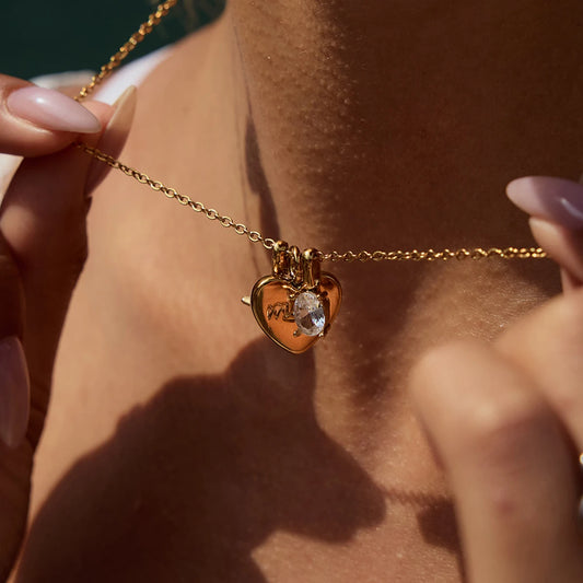 Exquisite "MOM" Heart Pendant Necklace