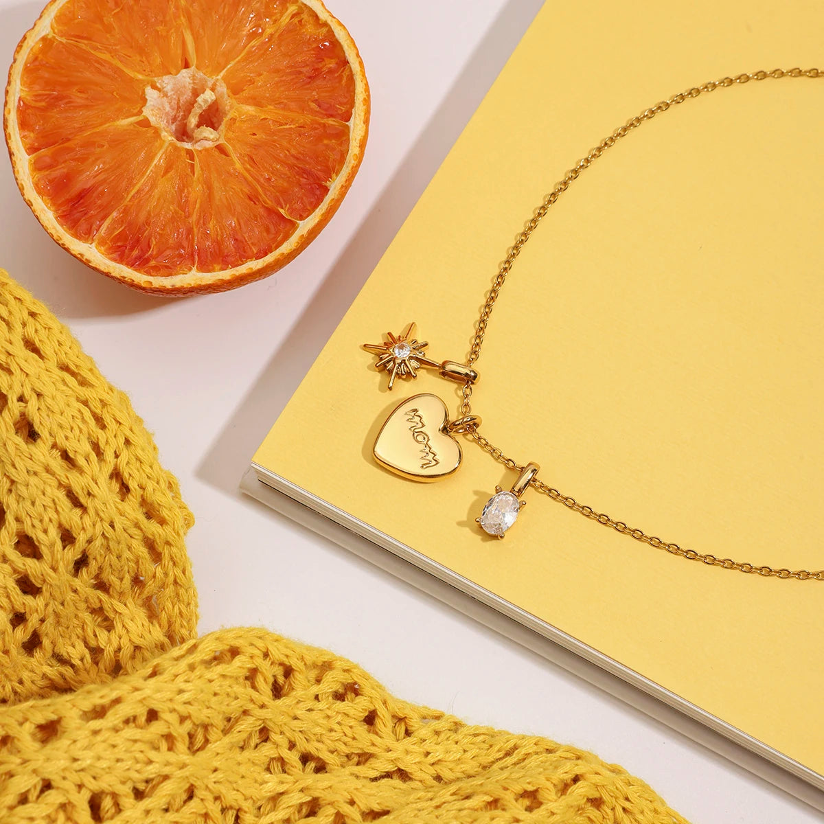 Exquisite "MOM" Heart Pendant Necklace